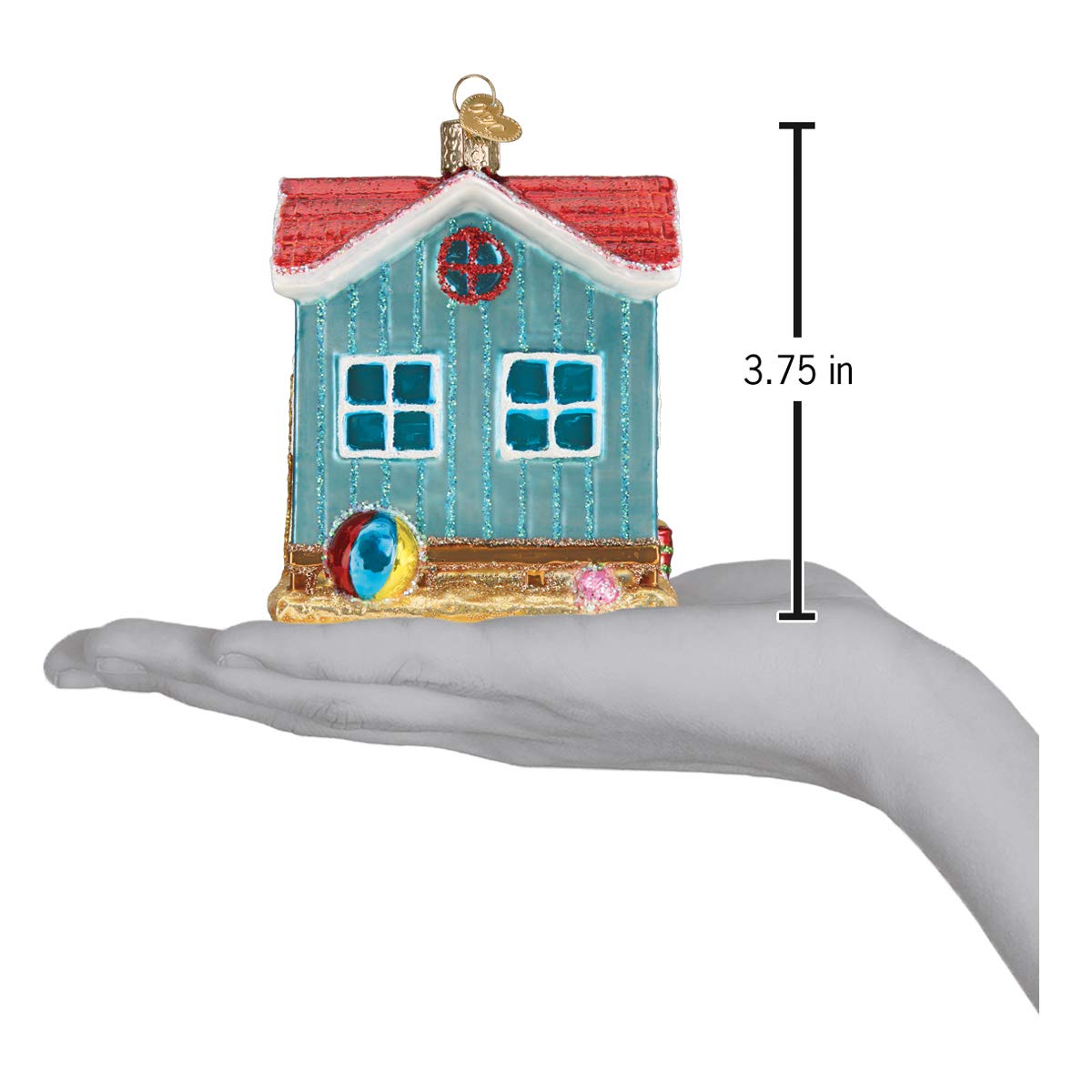 Old World Christmas House Ornament, Beach Blue 3.75 x 3