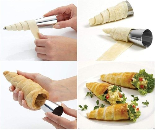 FantasyDay Non-Stick Cream Horn Molds - 5 Inch Stainless Steel Cannoli Tubes Kit, Pack of 20