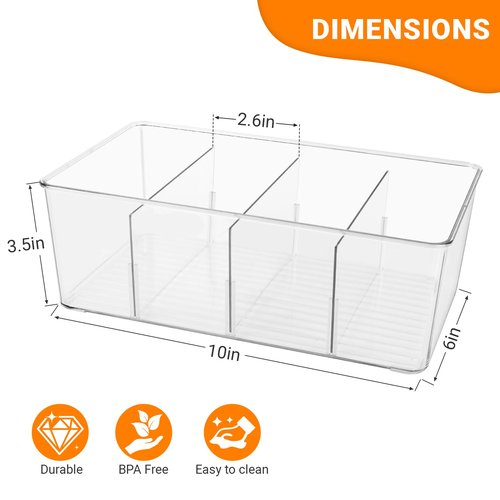 2 Pack Sauce Packet Organizer, Storage Box for Ketchup Packets, Hot Sauce Packets, and Condiment Packets, Made of Clear Plastic, Suitable for Kitchen Storage, Refrigerator Storage, One Lid Included