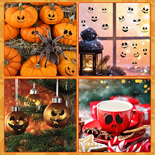 24pcs Halloween Christmas Vinyl Sticker Decals Jack and Sally Face Decorations