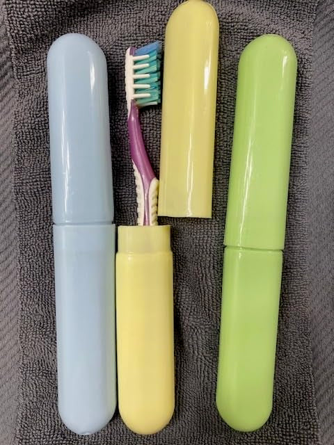 Travel Toothbrush Case Plastic Holder 3-Pack with Air Vent