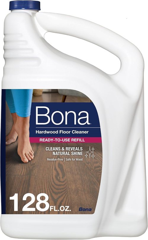 Bona Hardwood Floor Cleaner Refill - 128 Fl Oz - Unscented Residue-Free Solution for Wood Floors