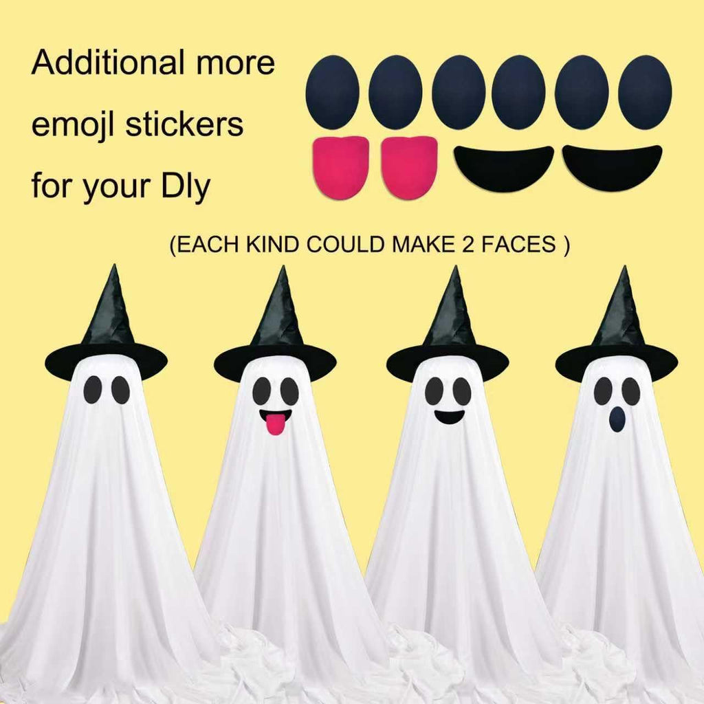 VersaCharm Halloween Ghost LED String Lights - Spooky Indoor/Outdoor Decor with Remote Control | 2 Pack White