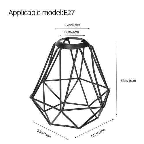 HOMSFOU Black Metal Cage Lamp Shade 3-Pack Wire Lamp Cover for Table Lamps and Ceiling Fixtures Industrial Style Home Decor 5.12 Inch Diameter