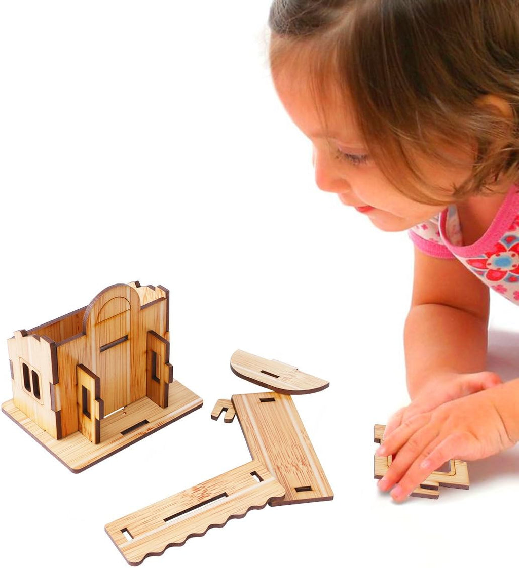 Skiennix 3D Wooden Puzzle - Mini DIY Model House Kit | Educational Jigsaw Puzzle for All Ages
