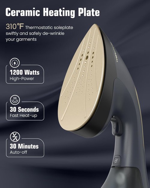 Beautural Steamer for Clothes - 2-in-1 Handheld Fabric Wrinkle Remover | 1200W Fast Heat-Up, Auto-Off
