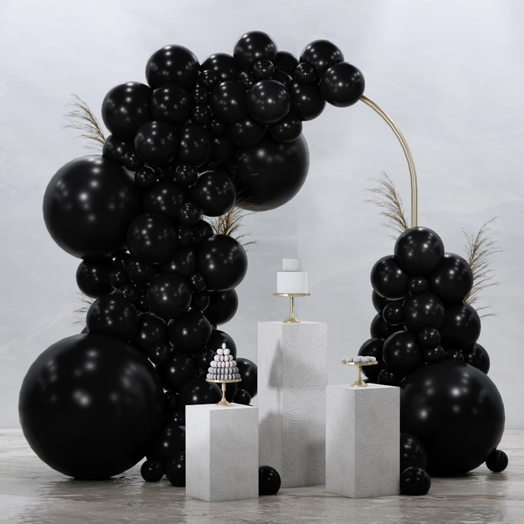 PartyWoo Black Balloons - 99-Piece Arch Kit with Various Sizes for Baby Showers, Birthdays & Anniversaries