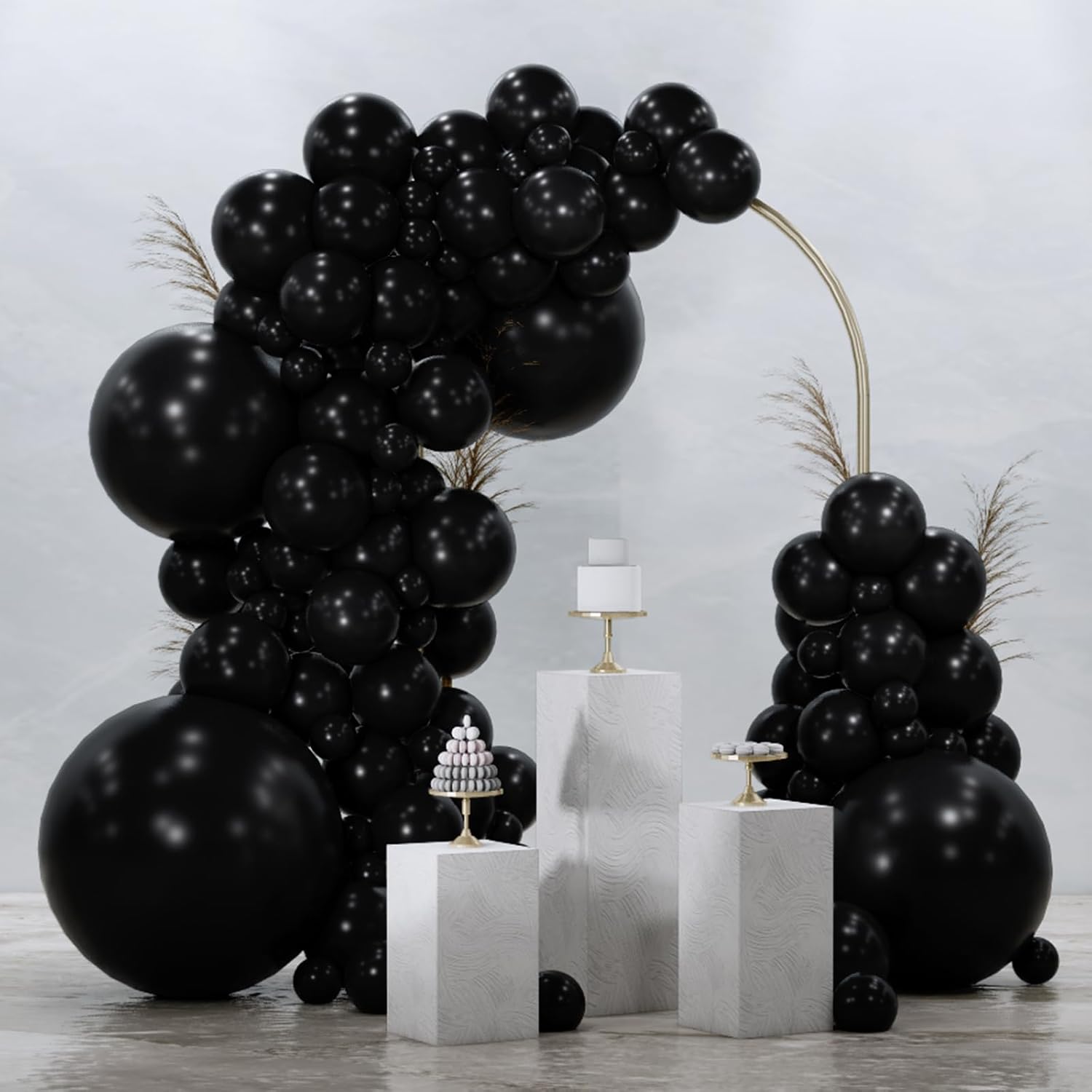 PartyWoo Black Balloons - 99-Piece Arch Kit with Various Sizes for Baby Showers, Birthdays & Anniversaries