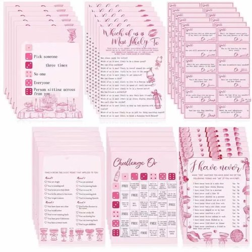 Vertintong Galentine Party Games Set 6 Card Games for 12 Guests Galentine's Day Activities Fun Galentine's Day Game Idea Valentines Gifts for Women Bachelorette Party Favors