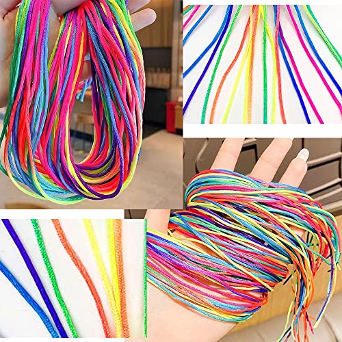 DFMEI 30Pcs Rainbow Hair Wrap String for Braids and Dreadlocks
