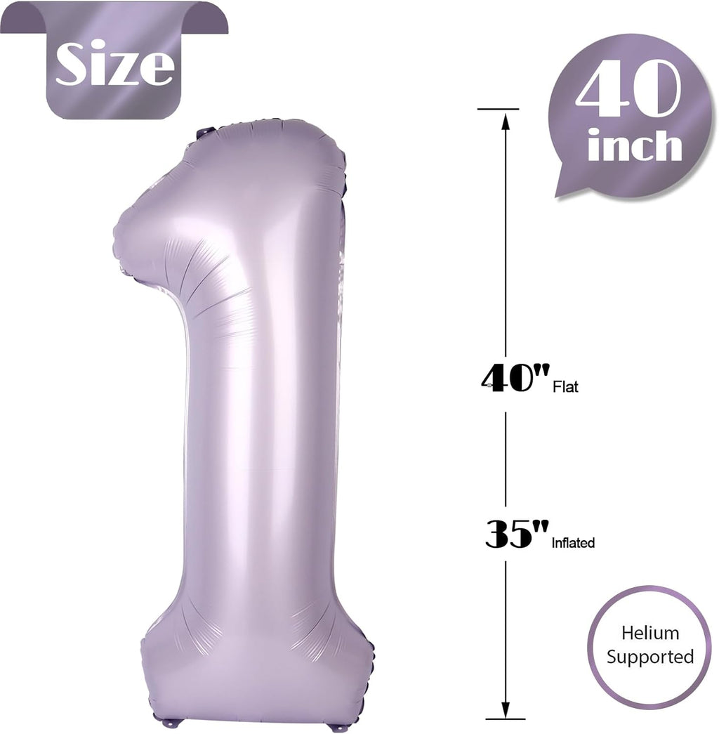 Regine Switzerland 40-Inch Lilac Number 1 Balloon - Perfect First Birthday Decoration for Girls