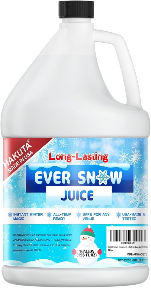 Hakuta Snow Machine Fluid - Long-Lasting Snow Juice for Perfect Winter Effects | 1 Gallon