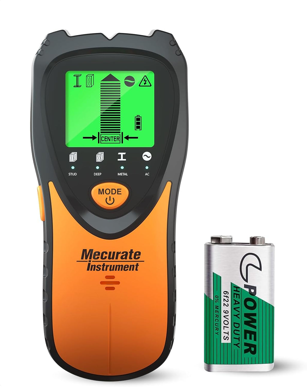 Mecurate Stud Finder - 5-in-1 Wall Scanner with LCD Display & Audio Alarm for Wood, Metal, AC Live Wires