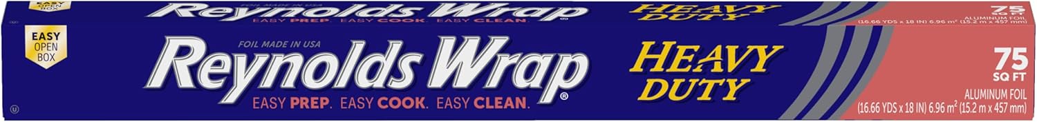 Reynolds Wrap Heavy Duty Aluminum Foil - 18 Inch Width | 75 Square Feet for Ultimate Durability