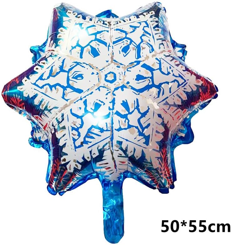Snow Queen 132PCS Metal Balloons - Double Layer Snowflake Garland Kit for Winter Wonderland Parties