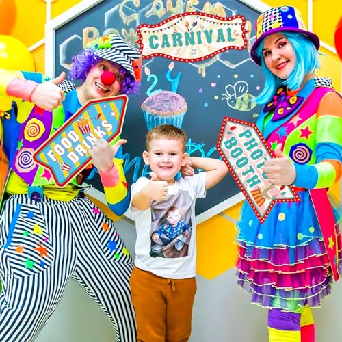 Circus Carnival Party Directional Signs 20 Pcs Birthday Decor