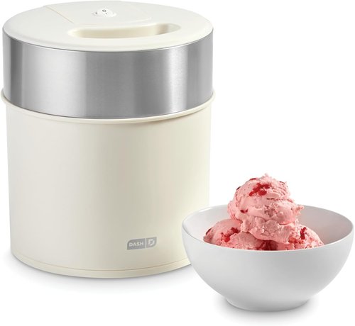 Dash Deluxe Gelato & Ice Cream Maker - One-Touch Churning for Homemade Desserts - 2 Quart, Cream