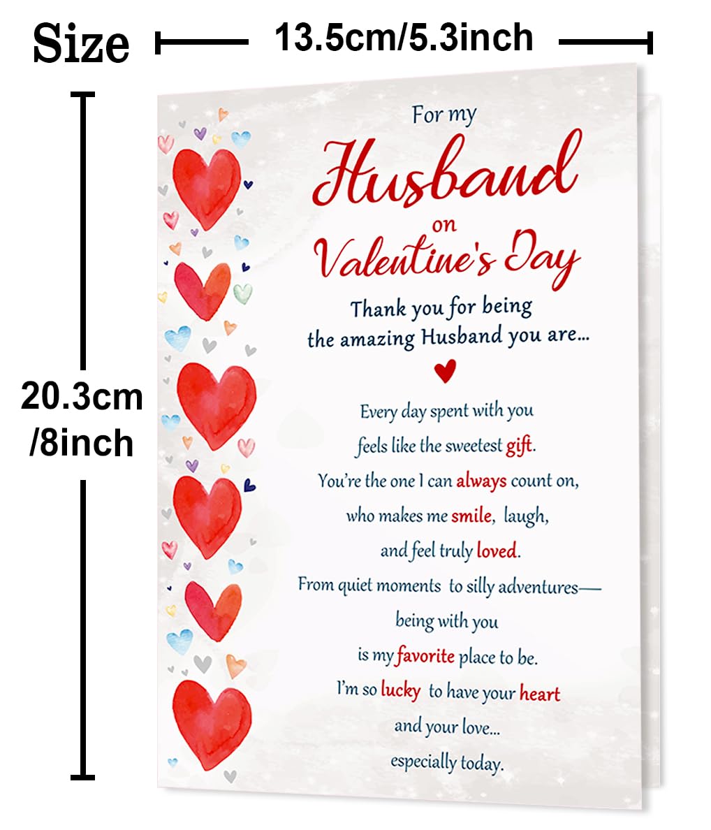 Beixian Valentines Day Cards Gifts for Husband from Wife, Funny Husband Valentines Day Card Gift for Him-8x5.3 Inches, Double-Sided