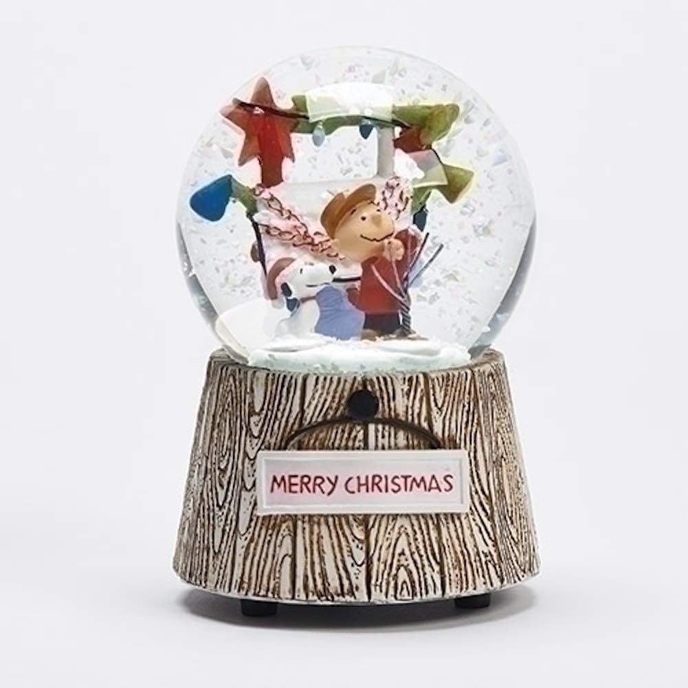 Roman 5" H Musical Charlie Brown Dome | Charming Decorative Piece for Holiday Cheer
