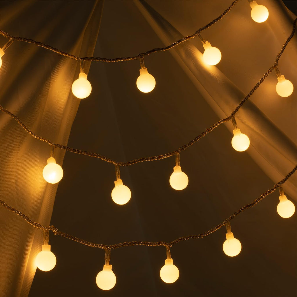 Ogrmar 100 LED Globe Ball String Lights - 49 Ft Fairy Lights with Remote & Timer for Indoor/Outdoor Decor