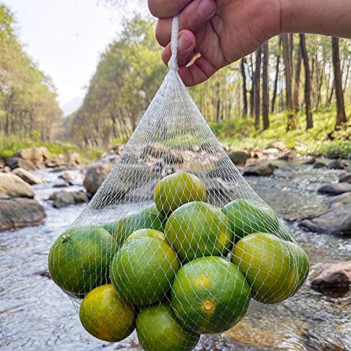 100Pcs 24'' White Mesh Produce Bags for Onions & Seafood