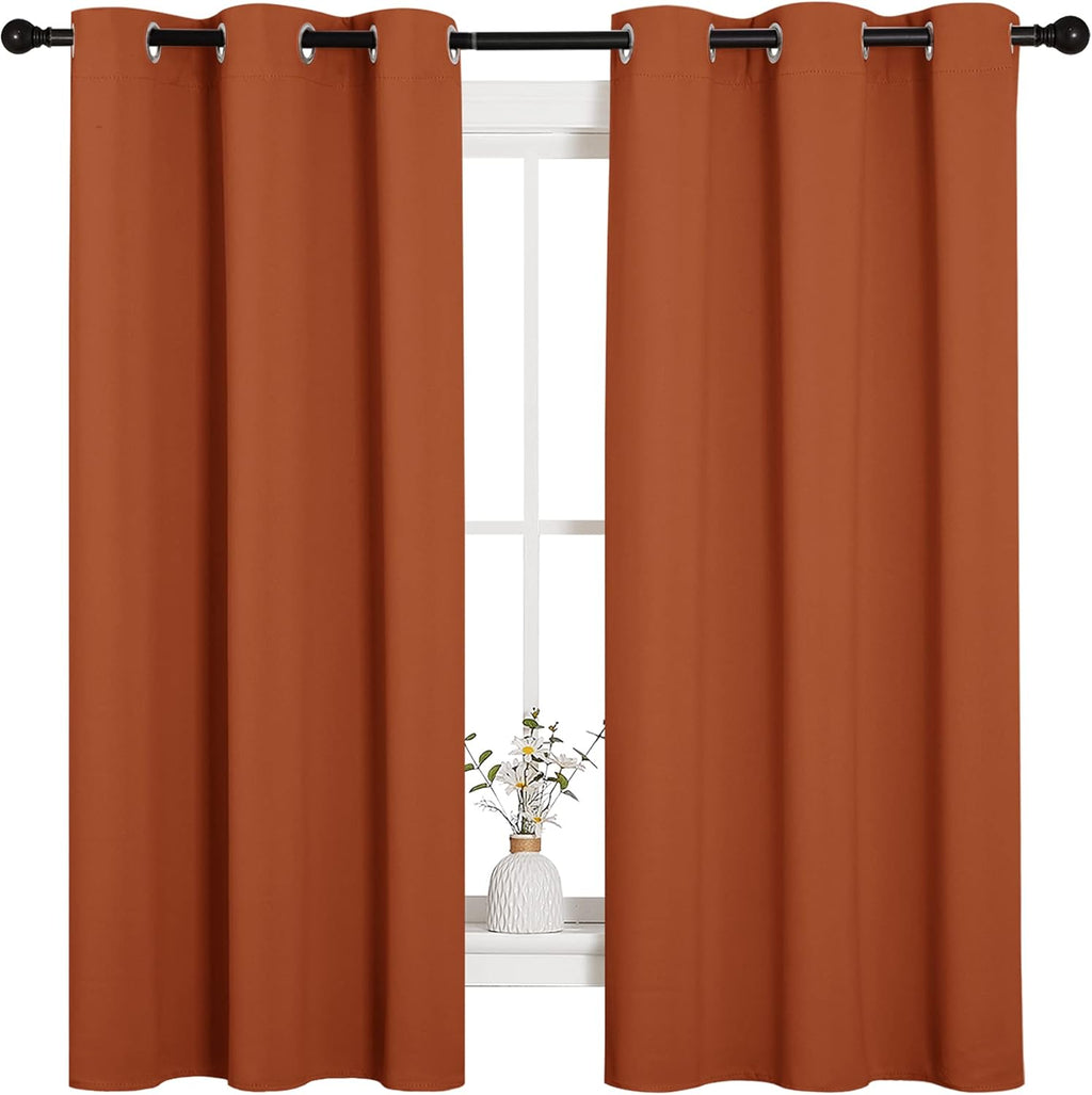 NICETOWN Blackout Curtains - Thermal Insulated Privacy Drapes for Windows | Burnt Orange, 42 x 63 Inches