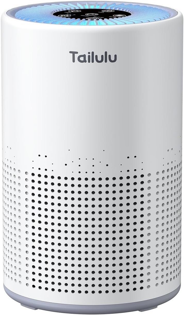Tailulu H13 True HEPA Air Purifier - Portable & Quiet 12dB Sleep Mode for Bedrooms & Pets | 1200 Ft² Coverage