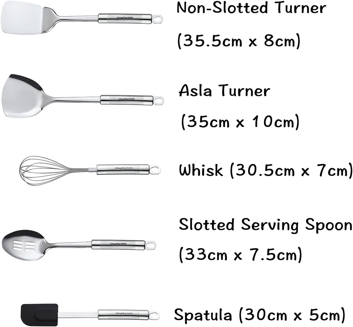Skiennix 11-Piece Stainless Steel Cooking Utensil Set - Nonstick Kitchen Gadgets & Spatula