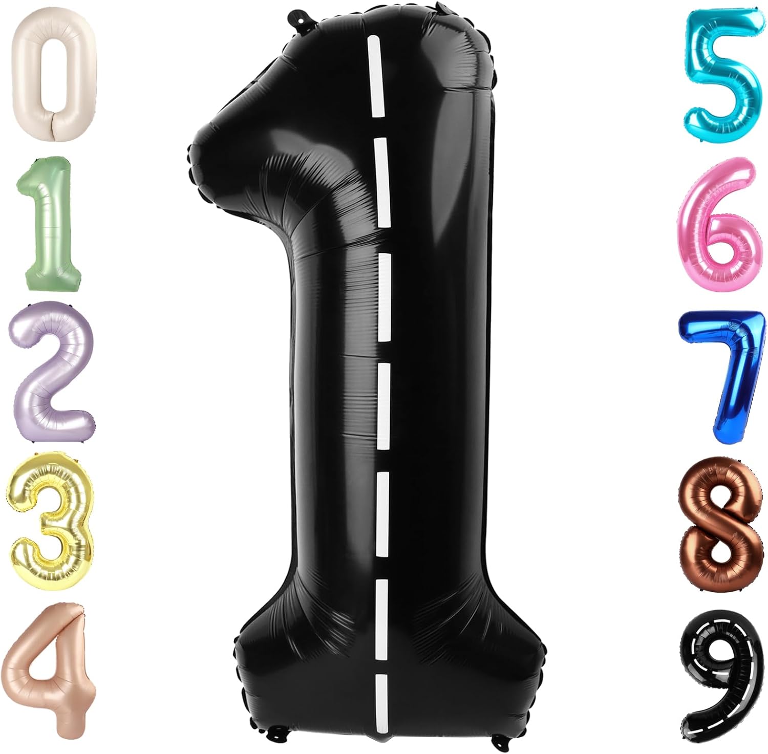 Number Balloons - 40 Inch Black '1' Balloon for 1st Birthday Party Decorations & Baby Showers