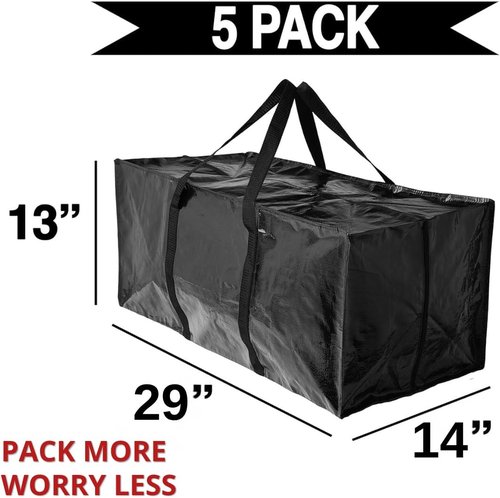 BAG-THAT! Heavy Duty Extra Large Moving Bags - Stronger Handles & Zippered Closure | Reusable Storage Totes