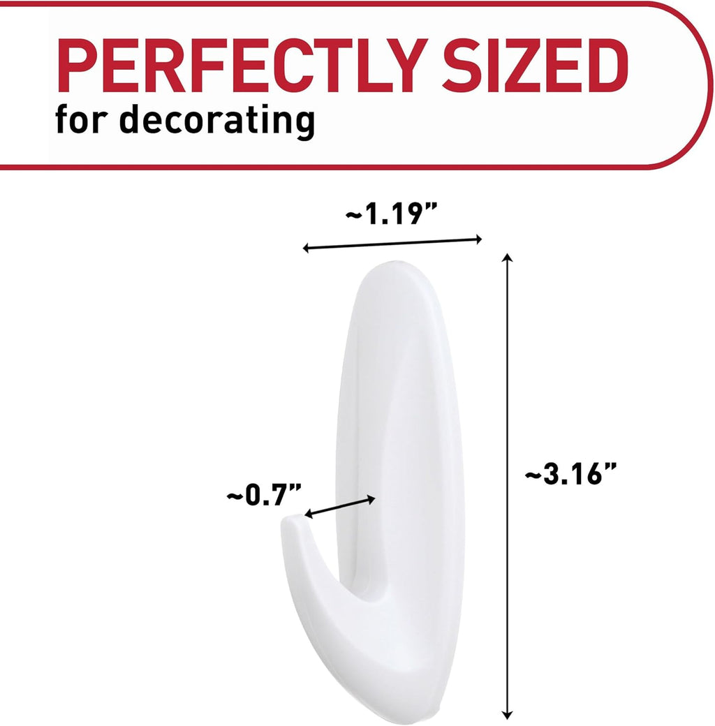 Command Large Designer Hooks - Damage-Free Wall Hook Holds Up to 5 lb | 16 Hooks & 24 Adhesive Strips for Easy Organization
