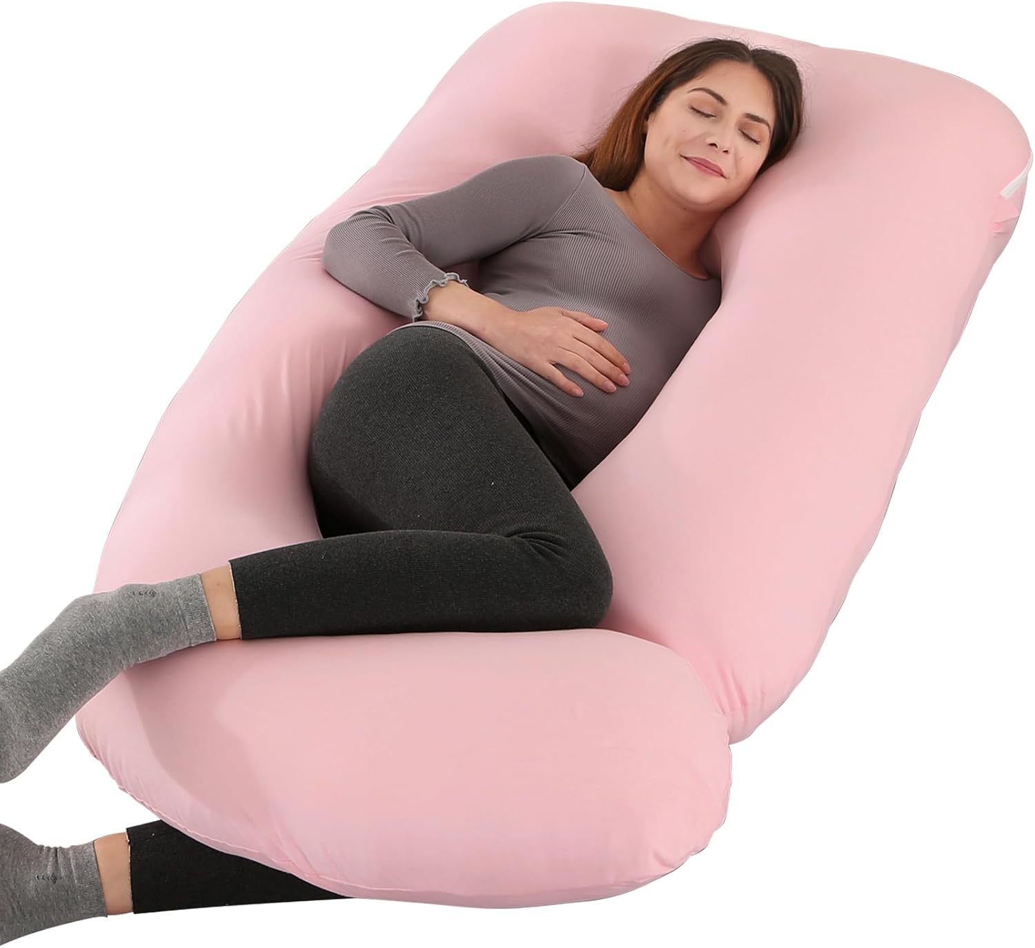 Victostar U-Shaped Pregnancy Pillow - 57 Inches Full Body Support for Back, Hips, Legs & Belly