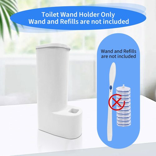 Toilet Wand Holder (Holder Only, No Toilet Wand) Wall Mounted Holder for Disposable Toilet Wand Refill (White), Toilet Wand is not Included