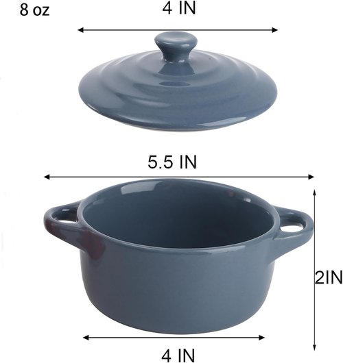 Jucoan 4 Pack Porcelain Ramekins - Oven Safe 8 oz Soufflé & Crème Brûlée Baking Dishes | Assorted Colors