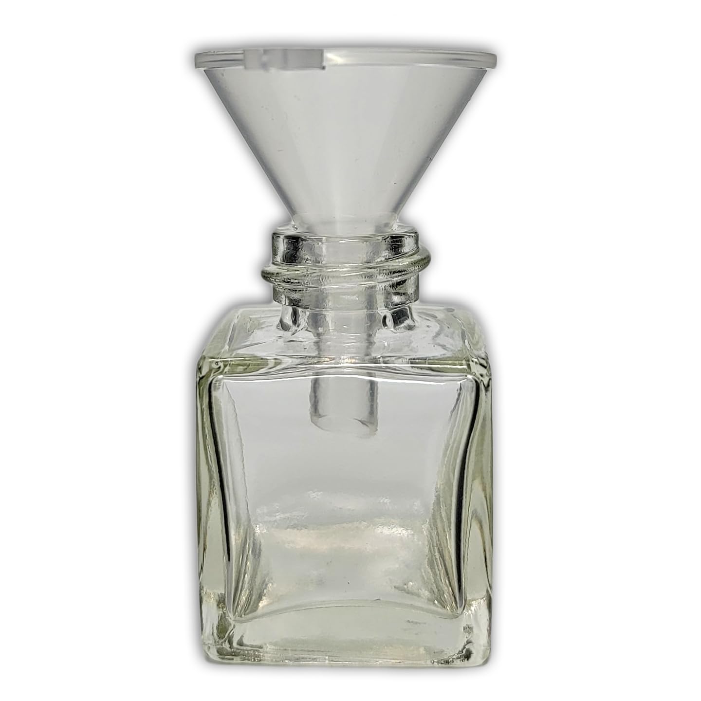 Pack of 2 Clear Glass Mini Cube Salt & Pepper Shakers with Gold-Tone Tops and BONUS Easy Fill Funnel by NetSellsIt