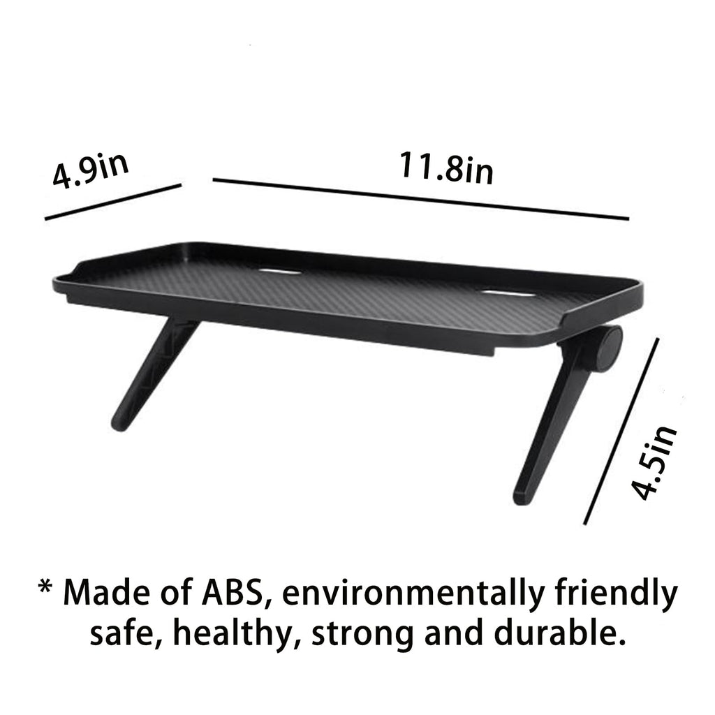QIYUNI 2 Pieces TV Top Shelf Screen Monitor Top Storage Bracket Computer Screen Shelf Adjustable Bracke for Media Boxes Game Console Router Home Mount (Black, 11.8 x 4.9 Inch)