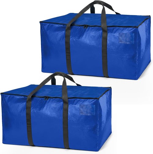 ClearSpace Heavy Duty Moving Bags - Large Storage Bags with Backpack Straps & Zippers | 2 Pack for Moving & Travel