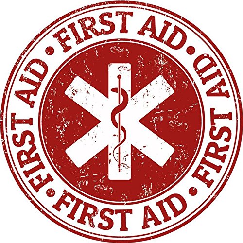 First Aid Emergency Medicine Vinyl Sticker - 5'' x 5'' Weatherproof Decal