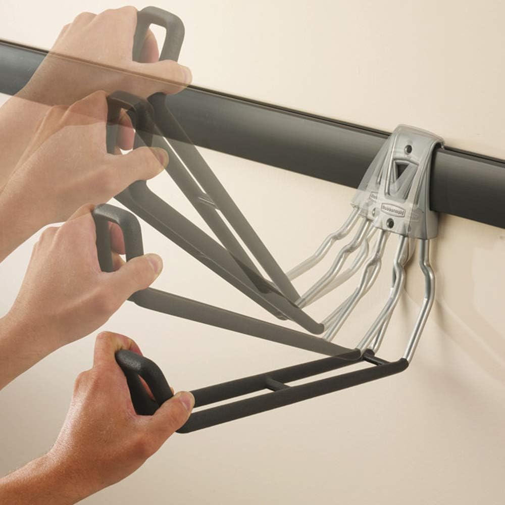 Rubbermaid Heavy-Duty Steel Horizontal Wall Mounted Storage Rail - 48 Inch | 4 Pack for Home/Garage