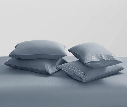 Clara Clark Flex Top King Sheets - Hotel Luxury 6 Piece Bed Sheets for Top Split King Bed - Soft Bedding Sheets & Pillowcases, Head Split King Size. Stone Blue