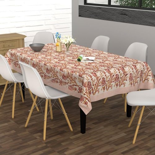 FYNITE Blush Branches Tablecloth | 60" x 108" Rectangular | 100%Cotton | Hand BlockPrint | Washable | Farmhouse & Fall Decor | Table Cover for Halloween | Thanksgiving | Christmas | Wedding | Parties