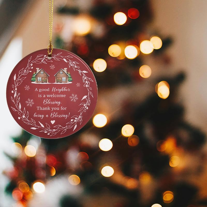 Good Neighbor Christmas Ornament - Wooden Appreciation Hanging Decor Gift