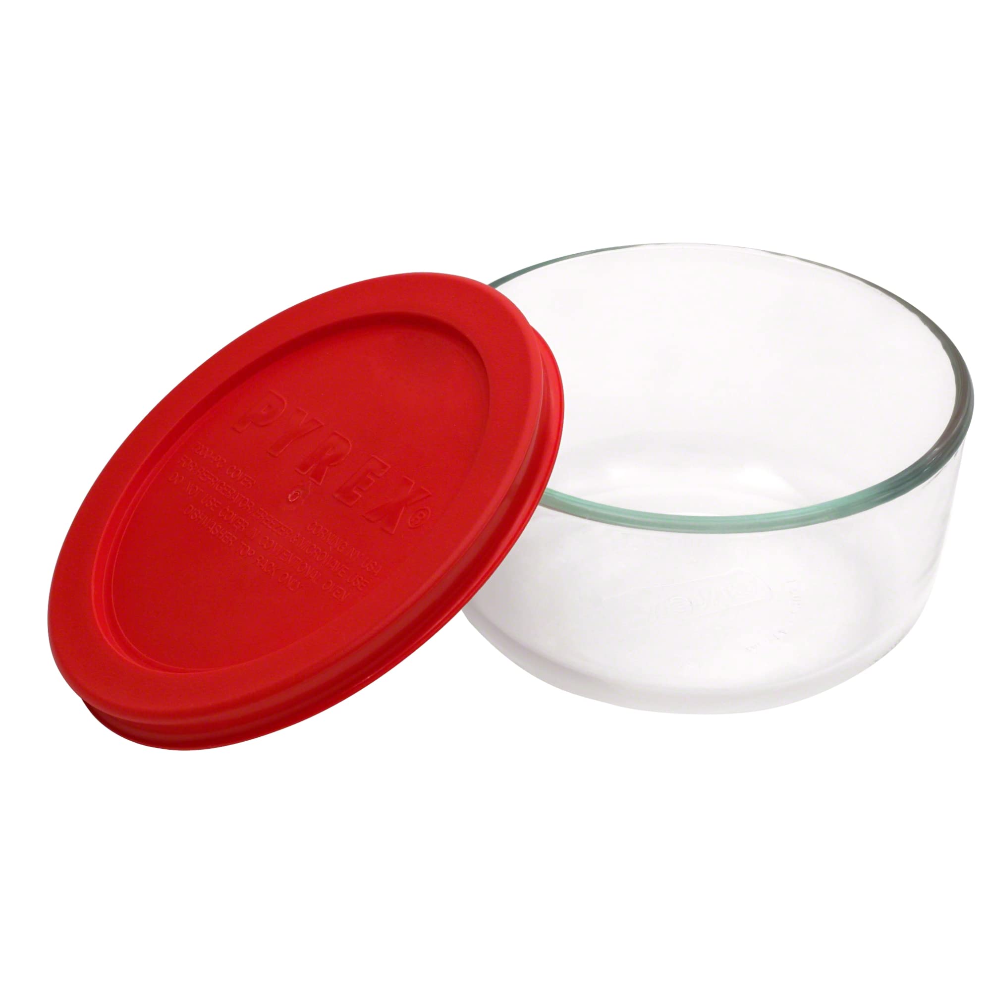 Pyrex Simply Store 2-Cup Single Glass Food Storage Container with Plastic Lid