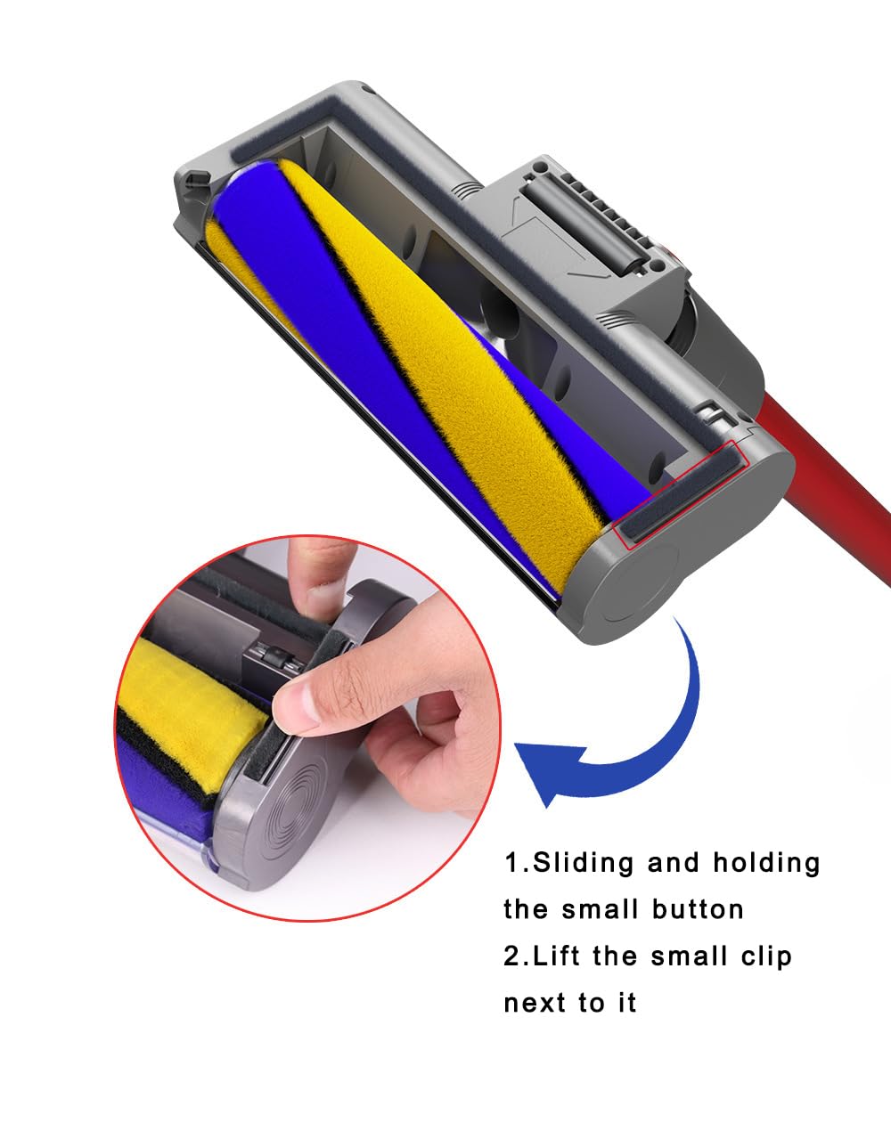 Optic Soft Roller Cleaner Head for Dyson V15 V11 V10 V8 V7 Gen5 Animal Detect Absolute Cyclone, LED Green Light Dust Detect Hardwood Floor Attachment, Anti-Tangle Quick Release Replacement Part