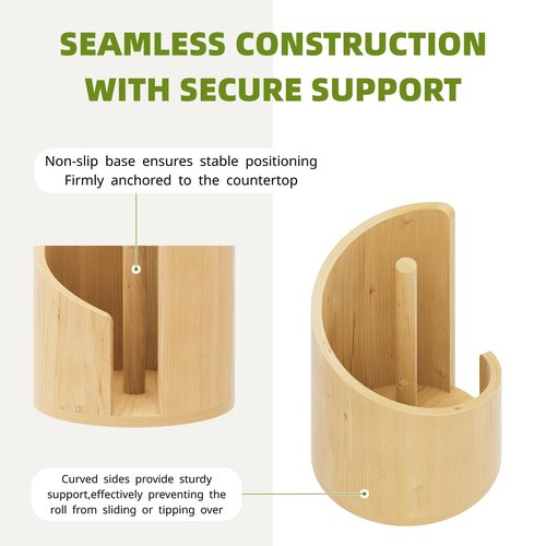 Wooden Paper Towel Holder for Countertop, Modern Mountain Style Paper Towel Holder, Heavy Duty Solid Wood Freestanding Paper Roll Stand for Kitchen, Bathroom & RV