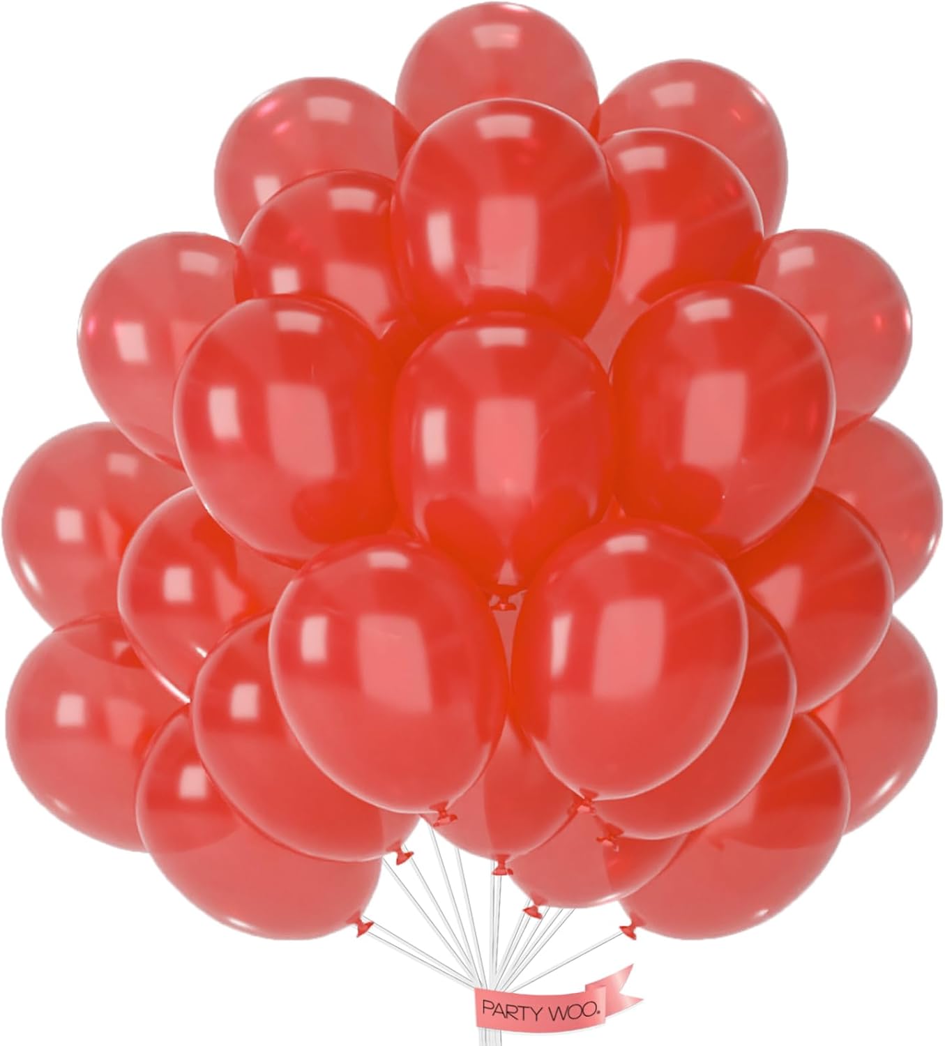 PartyWoo Red Pearl Balloons - 50pcs 12 Inch Latex Helium Balloons for Celebrations | Graduation, Wedding, Birthday