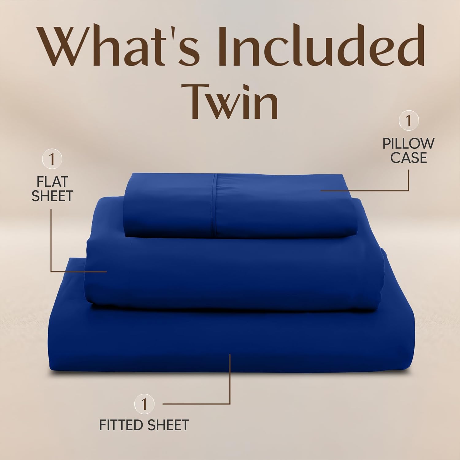 Utopia Bedding Twin Sheet Set - Soft & Breathable Microfiber, 3-Piece in Royal Blue | Oeko-Tex Certified
