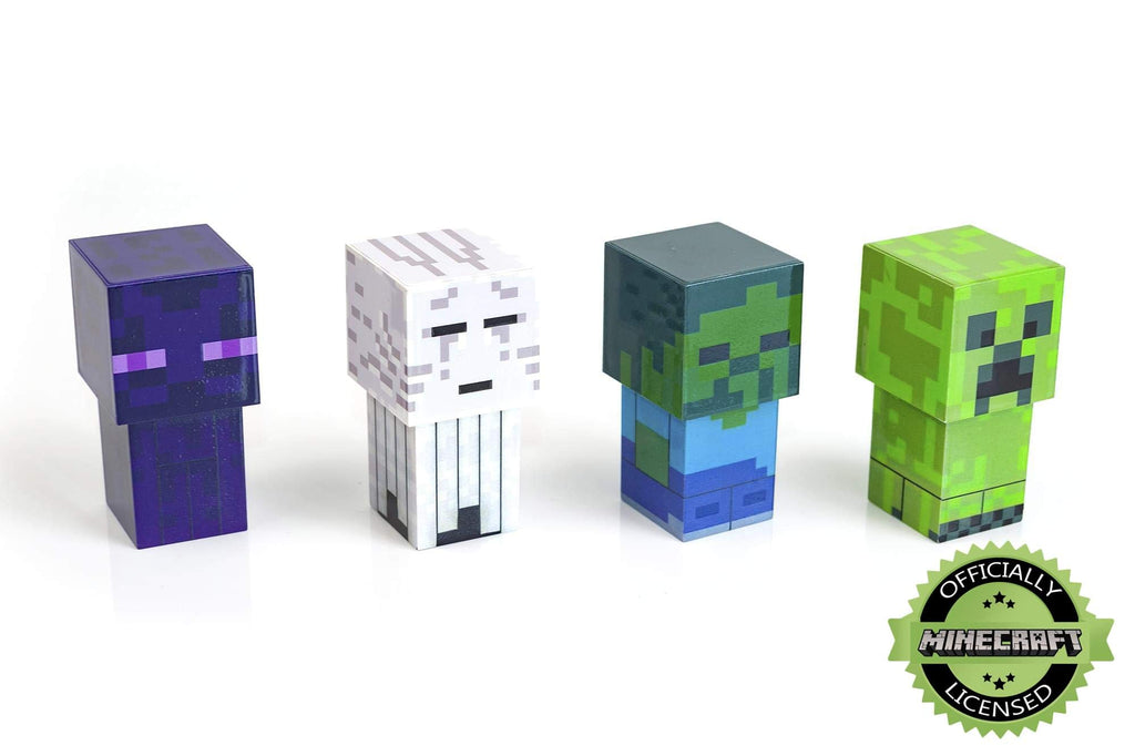 Minecraft Mini Mob 4-Piece Figure Mood Light Set | Battery Operated LED Lights