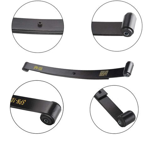 10L0L Heavy Duty Rear Spring Kit for EZGO RXV 2008-up Golf Cart, Dual Action 2 Leaf Spring with Bushings Sleeves U Bolts, OEM# 603498 604494