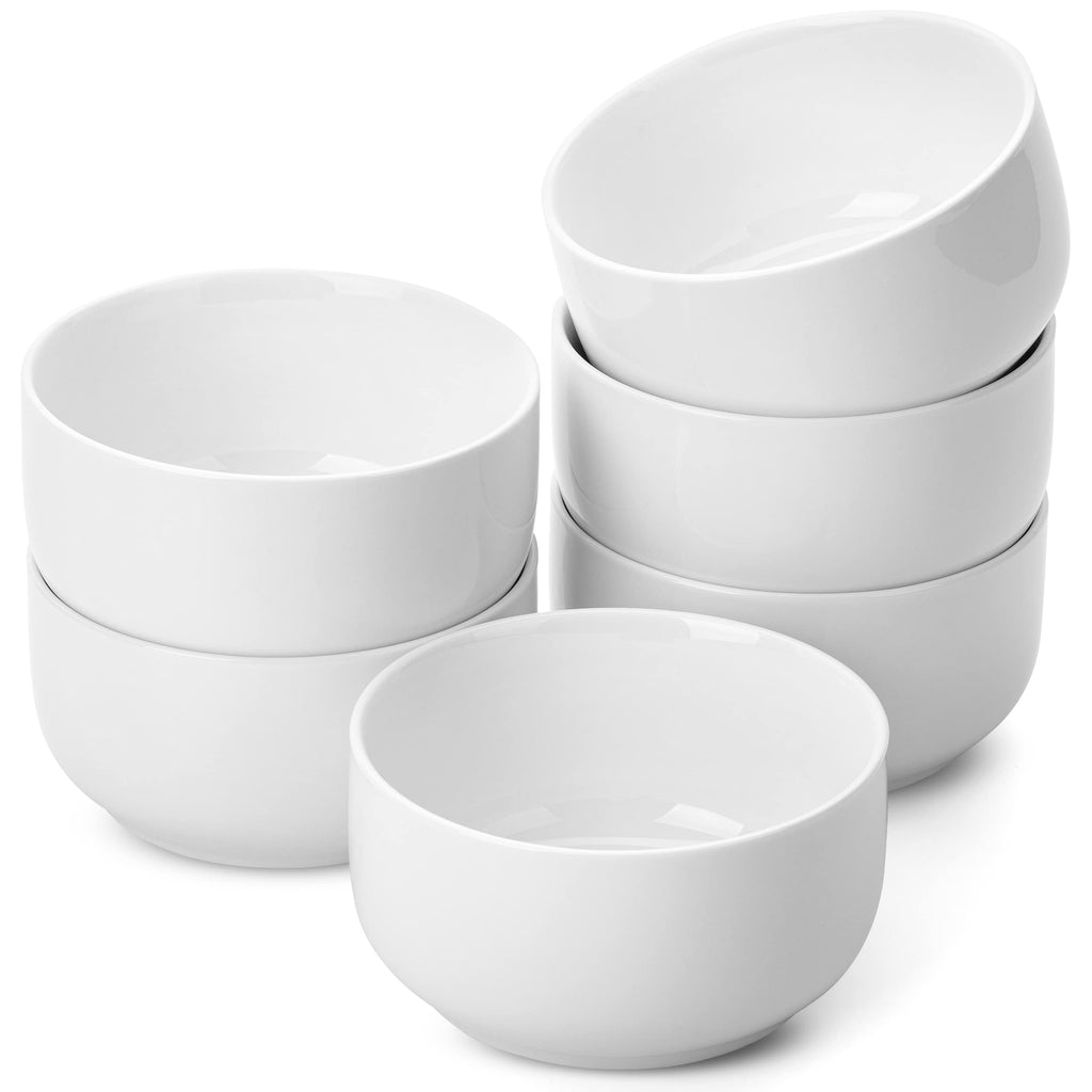 BTaT- White Cereal Bowls, Set of 6, 22 Ounces and Porcelain White Dinner Plates, Set of 6, 10.6 inch